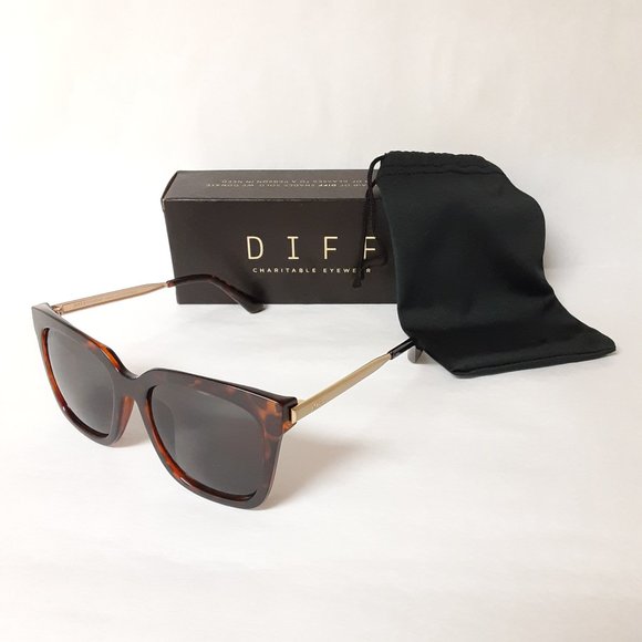 Diff Eyewear Accessories - DIFF EYEWEAR BELLA TORTOISE FRAME W/ GRAY LENS SUNGLASSES TO-GR187 NEW IN BOX